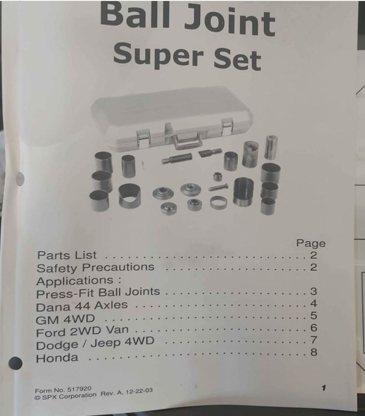 OTC Tools 6530 Ball Joint Super Set NEW eBay