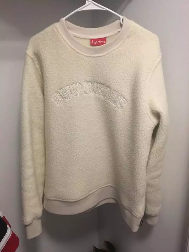 Supreme cream cheap crewneck