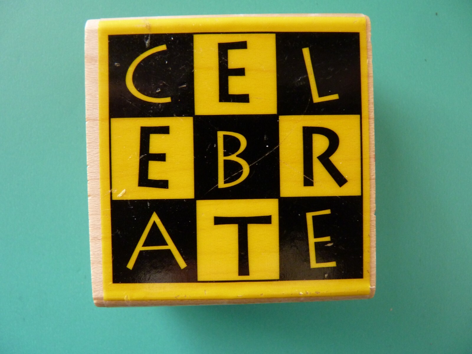 CELEBRATE Single Word Boxed HAMPTON ART Rubber Stamp