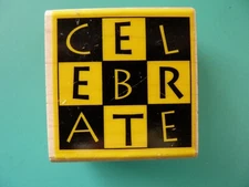 CELEBRATE Single Word Boxed HAMPTON ART Rubber Stamp
