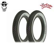 2 VINTAGE LOWRIDER BICYCLE 12" 1/2" x2 1/4" WHITE WALL LOWRIDER LOGO BRICK TREAD