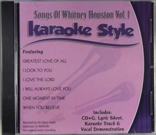 Songs of Whitney Houston Volume 1 Karaoke Style NEW CD G Daywind 6 Songs