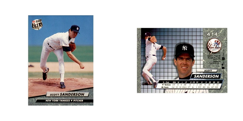 1992 Fleer Ultra Scott Sanderson Baseball Cards #414 - Image 3 of 3