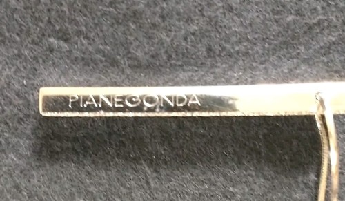 Pianegonda Sterling Silver Necklace 16" Designer Textured & Smooth 2" Pendant - Picture 3 of 10