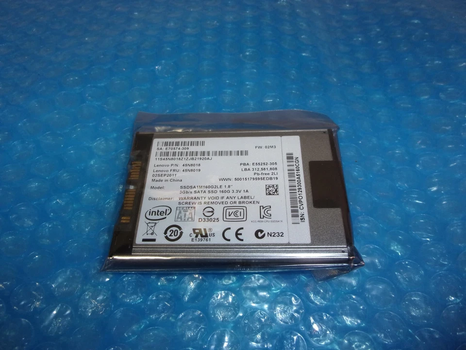 Lenovo 160GB SSD (MSATA) 1.8" Intel Sata Hard Drive 45N8018 SSDSA1M160G2LE - Image 2 of 3