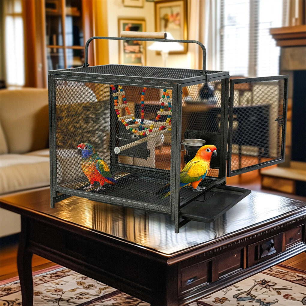 Flight Bird Cage Open Design Carrier Playpen with Perch Stand & Hammock Toy