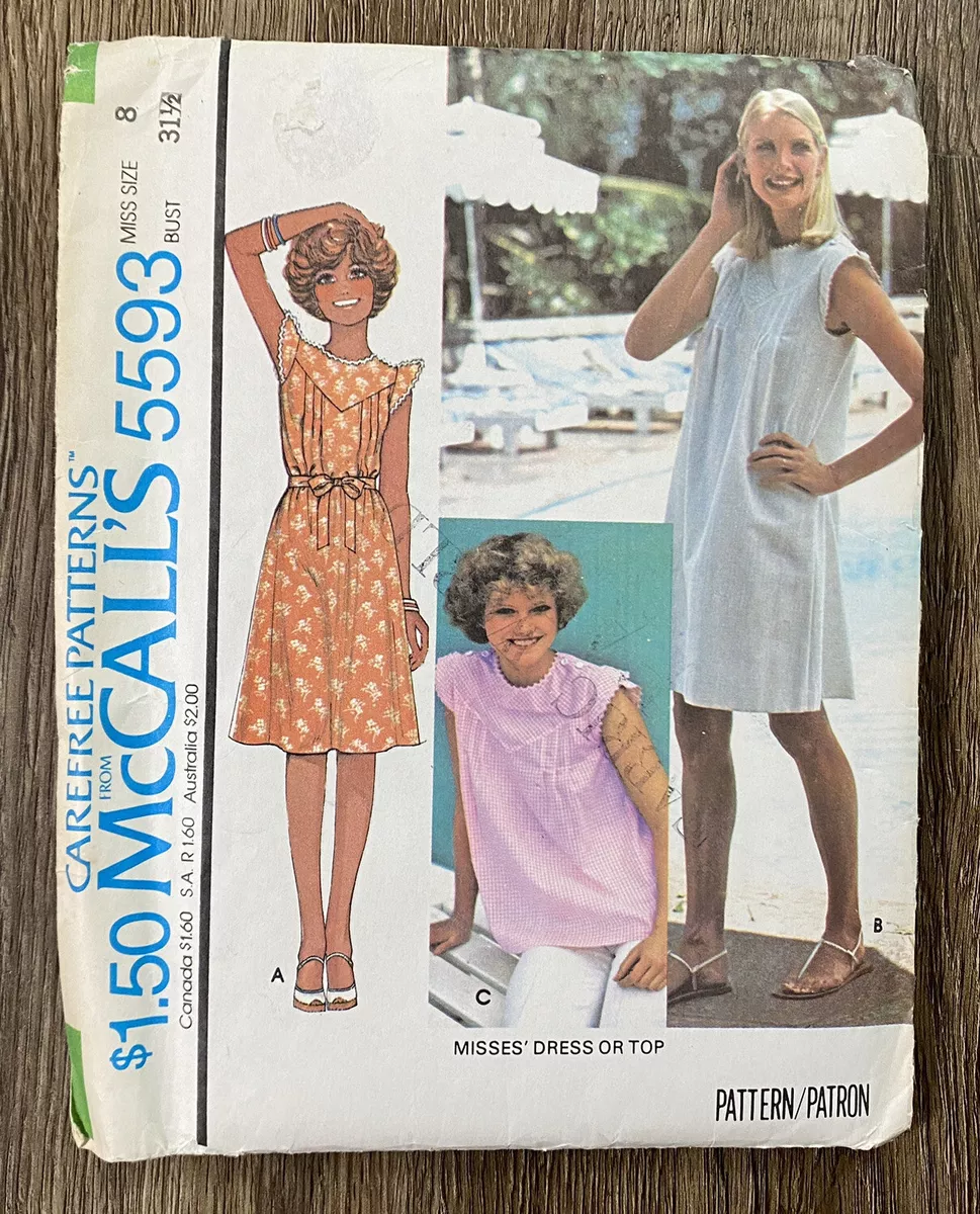 70s and Top Size 8 Bust 31.5 Vintage McCall's 5593 | eBay