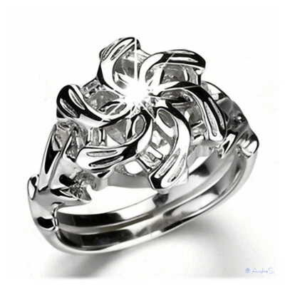 Nenya Galadriels Weiser Ring d.Wasser Sterling Silber m.Zirkon in Samtbox 50-62 - Bild 1 von 4