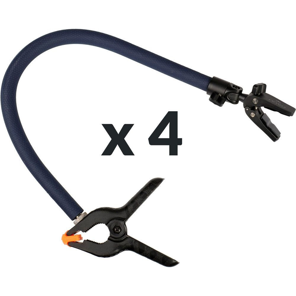 4x NOVO ANEX FA40 Flexible Arm Bundle Photo Macro Universal Clamp  1/4"" thread