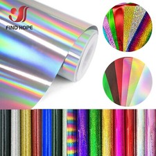 Rainbow Holographic Glitter Chrome Vinyl Film Long Lasting For Stickers Decal