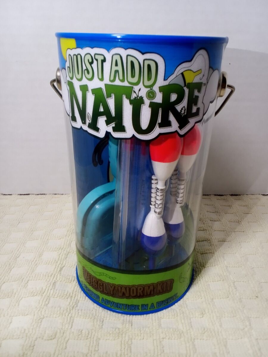 5 NEW Kids Fishing Adventure Kit by Just Add Nature Wiggly Worm Kit Bucket  NOS