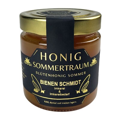 Deutscher Honig Regional Blütenhonig ''SOMMERTRAUM'' 500 g im Glas Imkerhonig BY