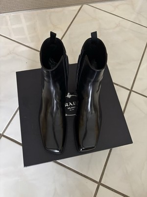 PRADA Brushed Leather Boots Side Zip Size 6  fits 7-7.5 US NEW