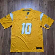 NWT Men's #10 Justin Herbert Gold Vapor Limited Jersey - All Stitched