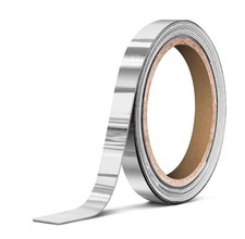 Gloss Silver Chrome Vinyl Adhesive Tape 1/4" x 30ft - Durable, Waterproof Finish