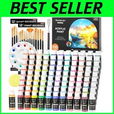 127-Piece Acrylic Paint Bundle with Brushes & Palette