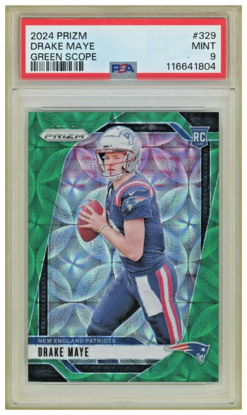 2024 Panini Prizm Drake Maye Green Scope #329 P...