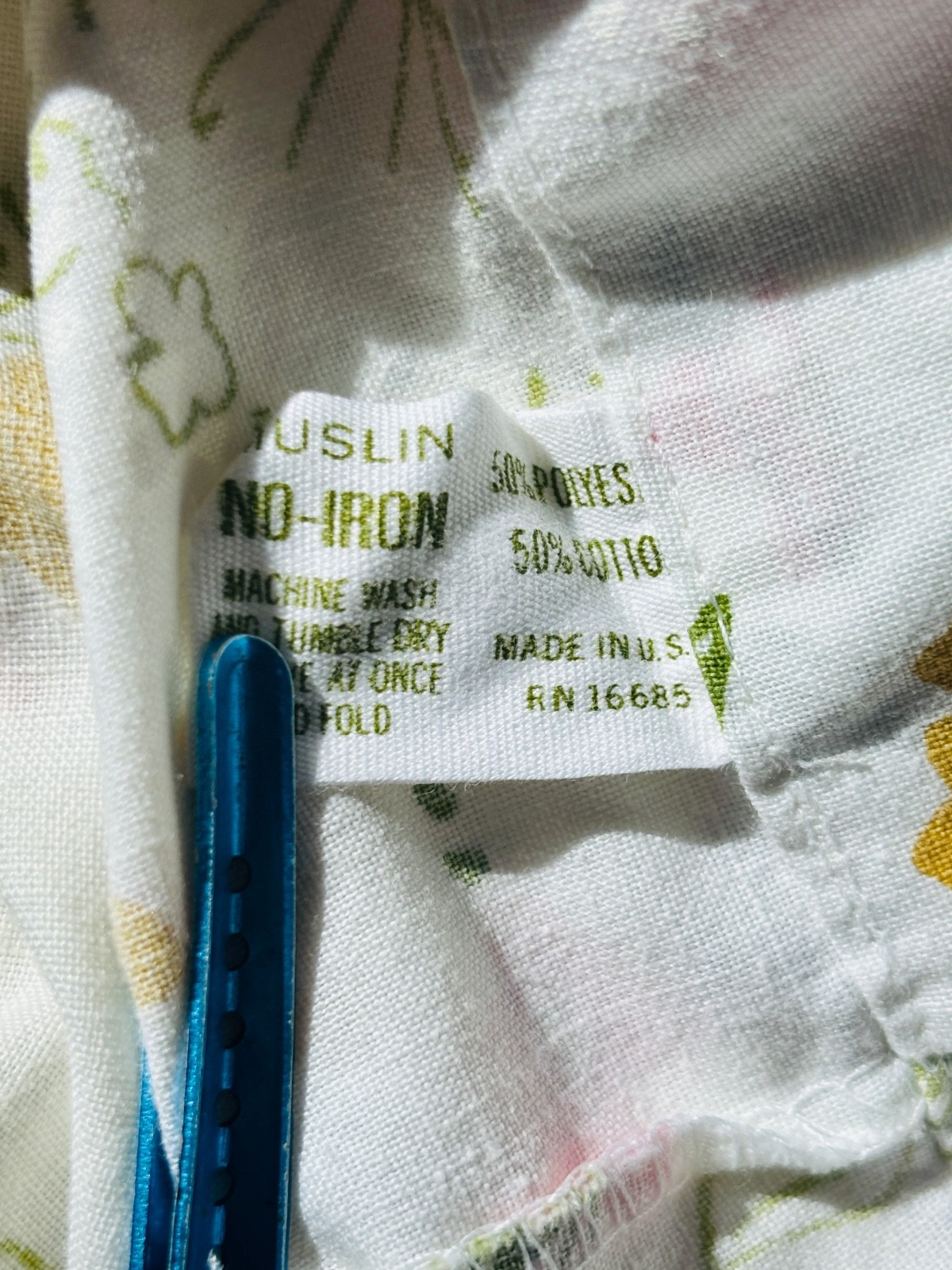 VTG MCM MOD LADY PEPPERELL STD PILLOWCASE DAISY ASTER PINK WHITE GOLD FLORAL