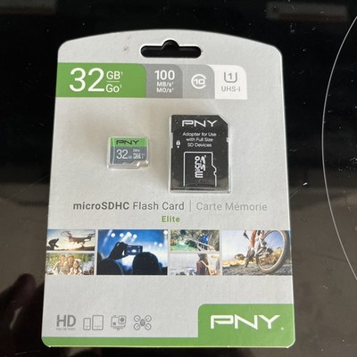 32GB PNY Elite Class 10 U1 microSDHC Flash Memory Card with Adapter