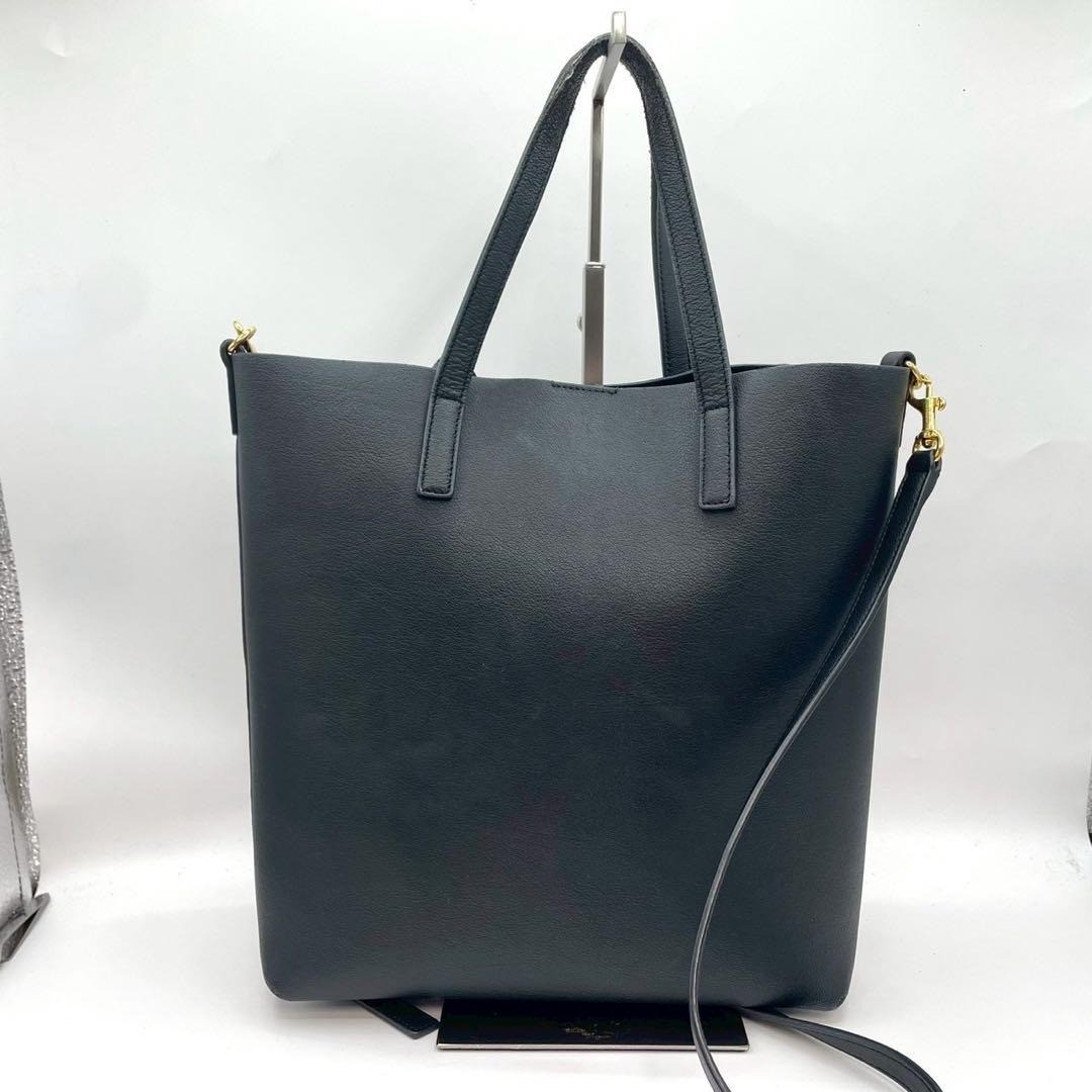 Borsa shopping giocattolo Saint Laurent borsa a tracolla in pelle a 2 vie ner...