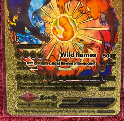 V Evolution Golden Foil Charizard HP508, Wild Flames 500K. (1602