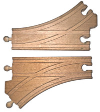 BRIO 33346 Set of 2 Curved Switching Tracks - 2 Turnout Points Sweden VINTAGE B