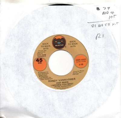 Randy Vanwarmer:Just when I needed you most/Gotta get out of here:US:Re-Issue