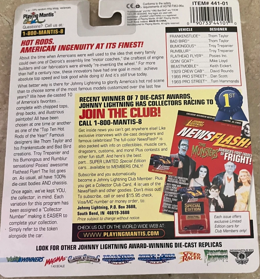 Johnny Lightning Hot Rods #19 Goin' Goat púrpura fundido a presión 1:64 Foto 3 de 3