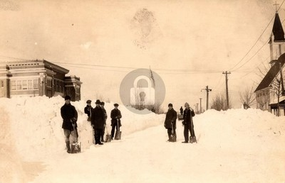 #ad Gilbert MN Minnesota Summit Street High School amp; Church 1910 RPPC Postcard COPY $4.95