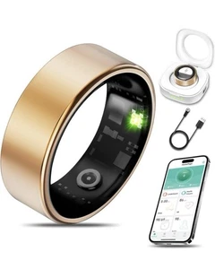 Size10 Smart Health Ring pour les femmes hommes Fitness Tracker avec la fréquence cardiaque Rose Gold