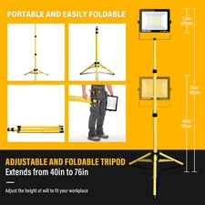 30/50/75/100/200W LED FloodLight Outdoor Indoor Construction Site Work Light