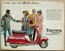 TRIUMPH T10 Automatic Scooter Motorcycle Sales Brochure 1965 Ref 1/65/100