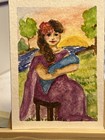 ACEO Original Watercolor The Mother 2.5x3.5 By Clarissa — photo 1