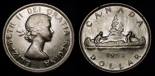 CANADA 1953 SF Silver Dollar AU