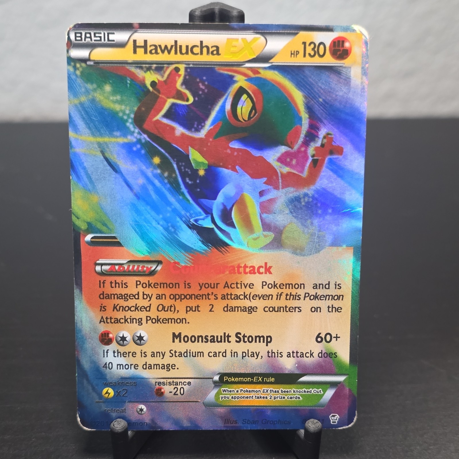 Hawlucha EX 64/111 2014 Pokemon TCG XY Furious Fists Ultra Rare DAMAGED