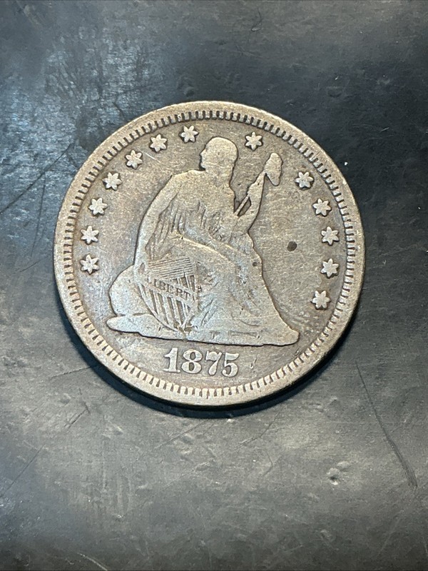 1875 seated liberty quarter