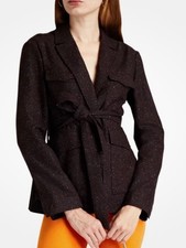Rag Bone Women s Vera Donegal Wool Blend Speckled Burgundy Blazer Jacket SZ 4