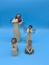 Lot of 4 Willow Trees - 3 Angels + Boy, Heart Loving Caring Susan Lordi Demdaco