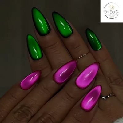 Olalaclayco Handmade Press On Nails, Hand Painted Gel False Nails, Luxury Custom