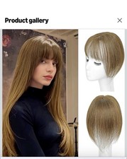 Hair Toppers for Women Real Human Hair-360 3D Topper with Bangs 5 10 Brown-4