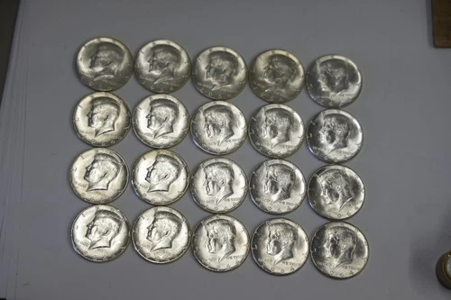 1964 P US Kennedy Bank Half 50c  Roll Original Unc (20) Coins