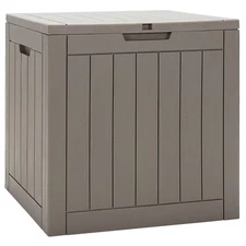 30 Gal. Deck Storage Box in Brown Container Seating Tools Organization Deliverie