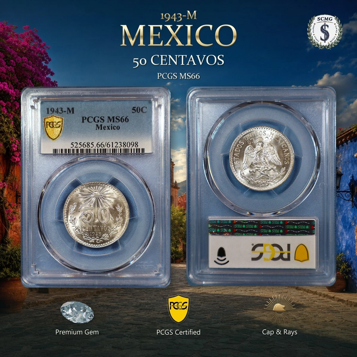 Centavos Grade MS 66 Silver Mexican Coins (1905-Now) 50 for sale