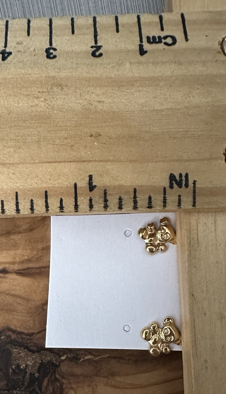 Tiny Gold Tone Teddy Bear Stud Post Back Earrings - image 4