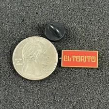 Vintage El Torito Restaurant California Red Enamel Gold Tone Pin Pinback #52507