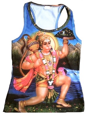 HANUMAN Affengott Shiva Hindu Goa Dj Tattoo Club Art Designer TANK TOP SHIRT S/M