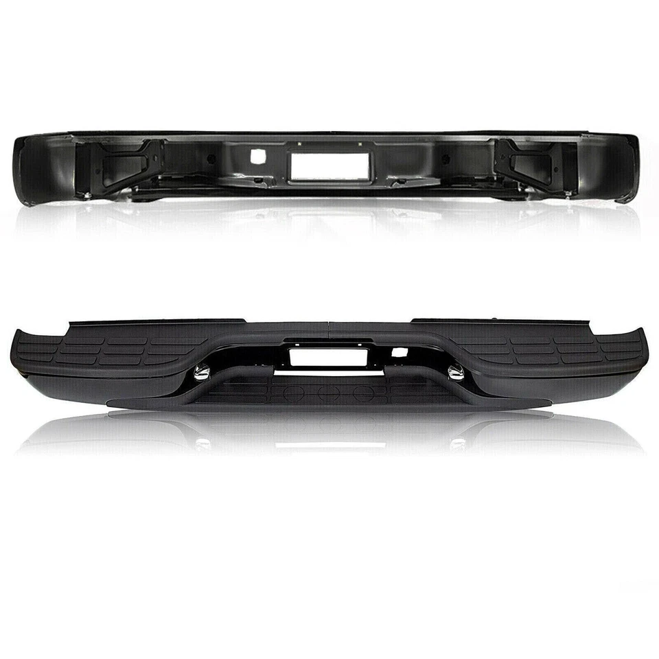 Conjunto de parachoques trasero negro para 99-07 Chevy Silverado GMC Sierra 1500 2500 Foto 4 de 4