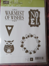NEW- Stampin' Up -WARMEST OF WISHES Host Cling Stamp Set -5 stamps -NEW