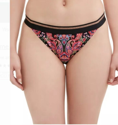 Time and Tru Women's Namaste Floral Scoop Swimsuit Bikini Bottom Large (12-14) 