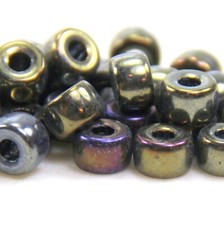 Rondelle Pony, Roller Beads, 9mm, 3.5mm Hole, Brown Iris, Czech, 20 Pcs, 137